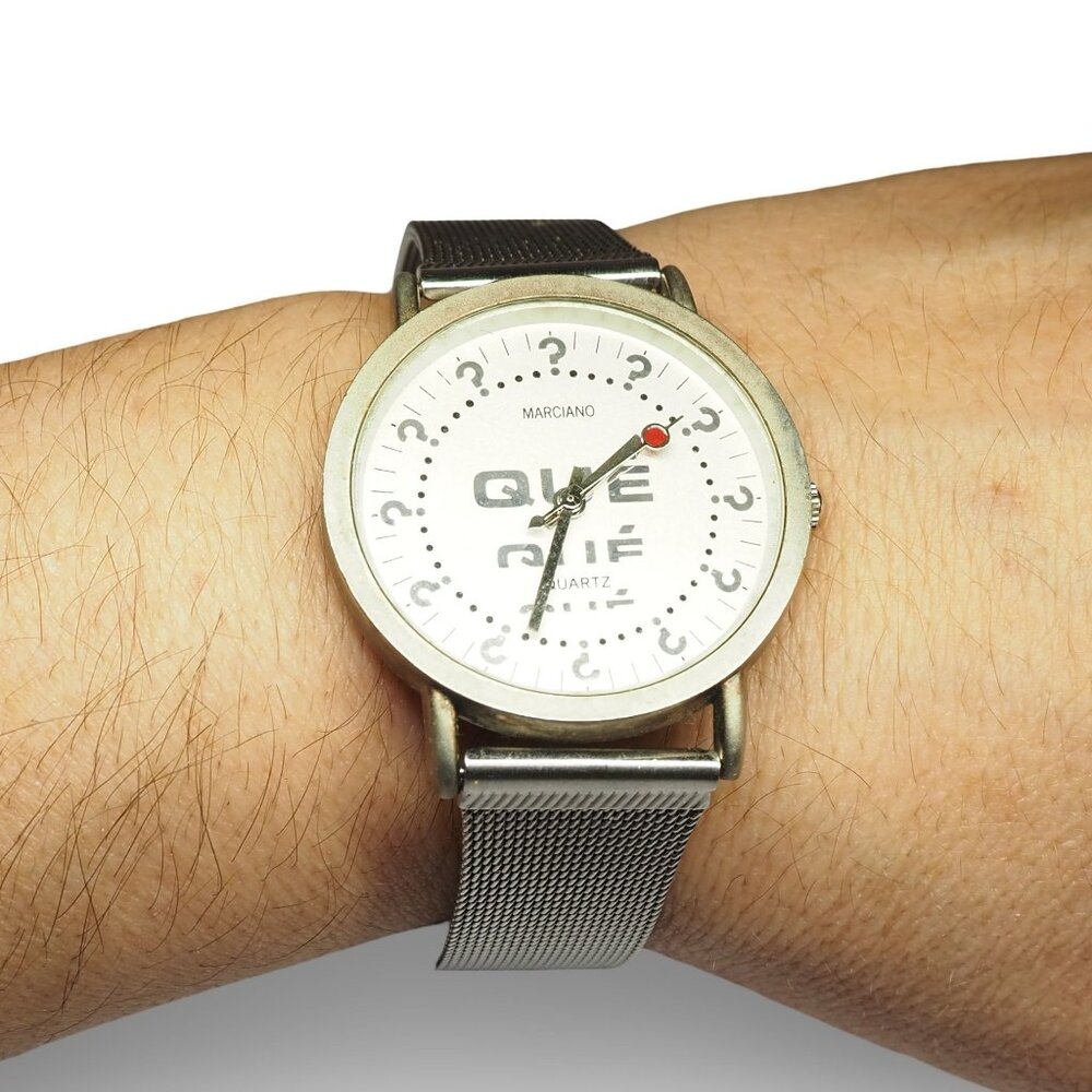 Marciano‎ (Guess) Que Vintage Mesh Band Unisex Watch- Silver - Needs Battery